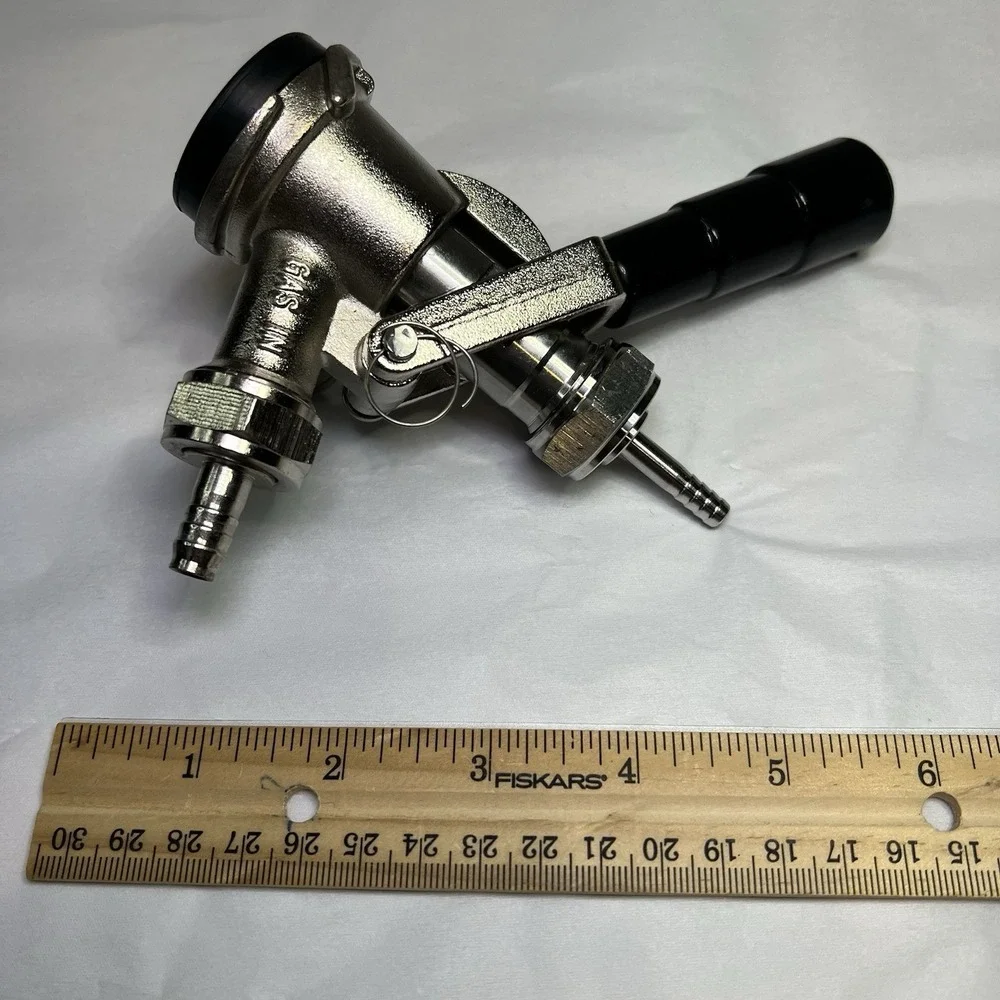 New D-Keg Coupler Tap Head Beer‎ Pull Turn Moving Black Plastic Knob